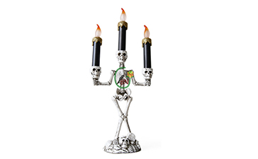 Halloween Skull-and-Bones Candlestick
